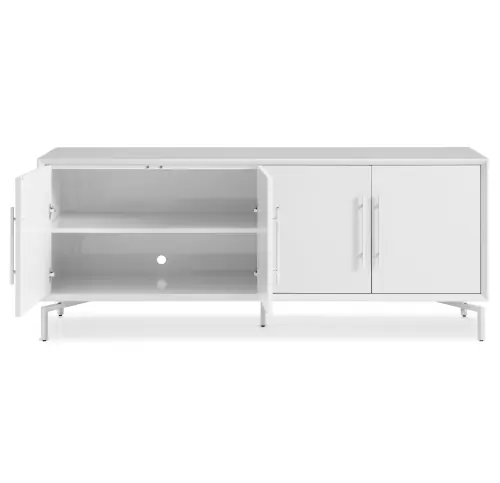 Ming Media Cabinet - White/Steel