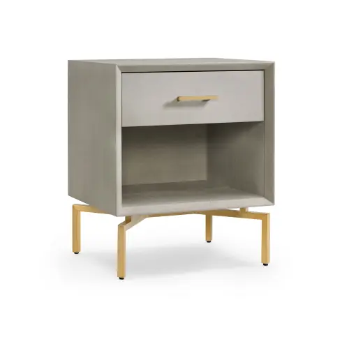 Ming Nightstand - Gray/Brass