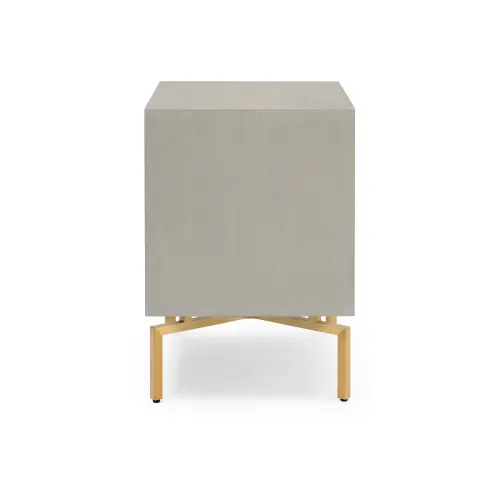 Ming Nightstand - Gray/Brass