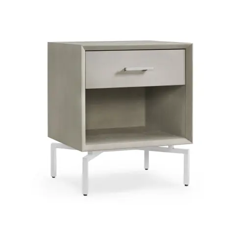 Ming Nightstand - Gray/Steel