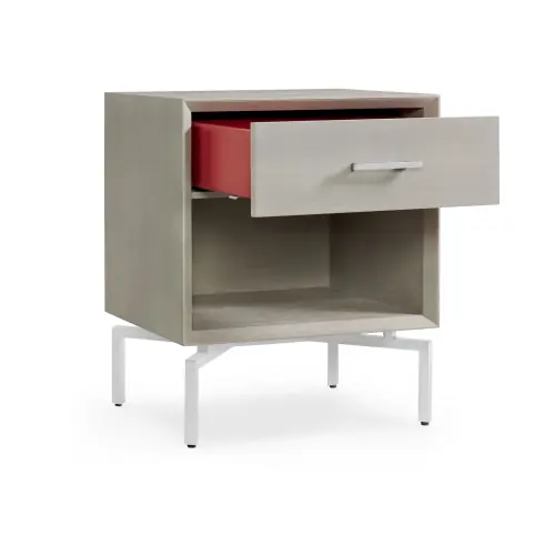 Ming Nightstand - Gray/Steel