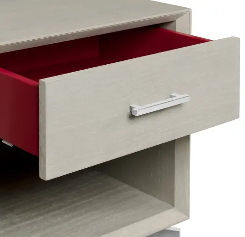 Ming Nightstand - Gray/Steel