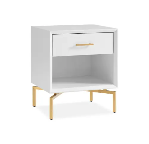 Ming Nightstand - White/Brass