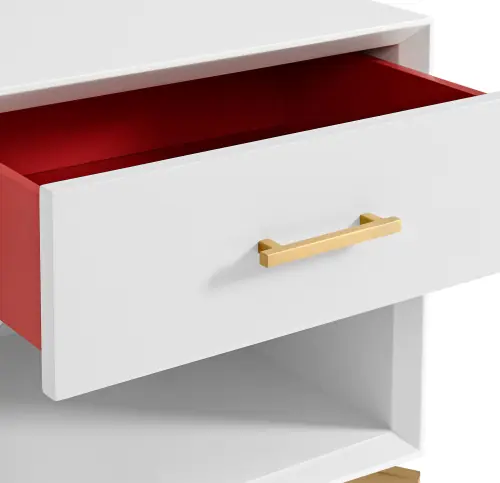 Ming Nightstand - White/Brass