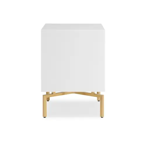 Ming Nightstand - White/Brass