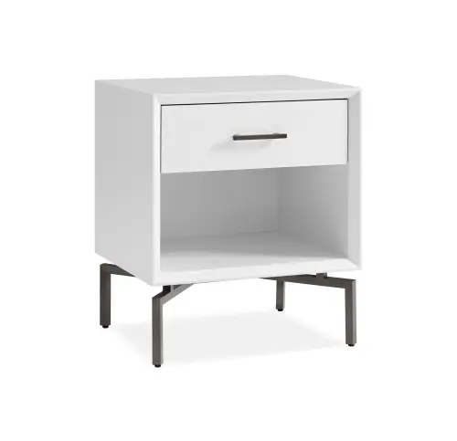 Ming Nightstand - White/Pewter