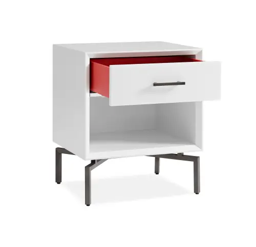 Ming Nightstand - White/Pewter