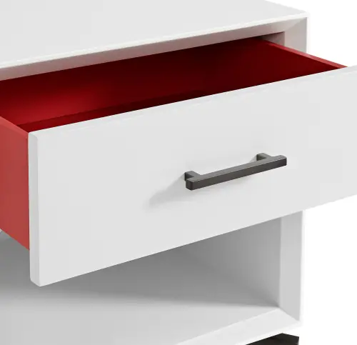 Ming Nightstand - White/Pewter