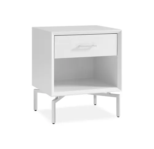 Ming Nightstand - White/Steel
