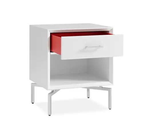 Ming Nightstand - White/Steel