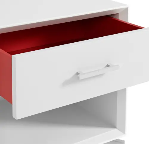 Ming Nightstand - White/Steel