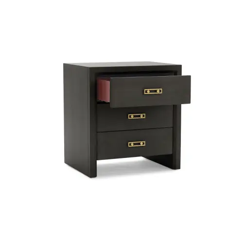 Malibu Small 3-Drawer Side Table - Carbon Oak