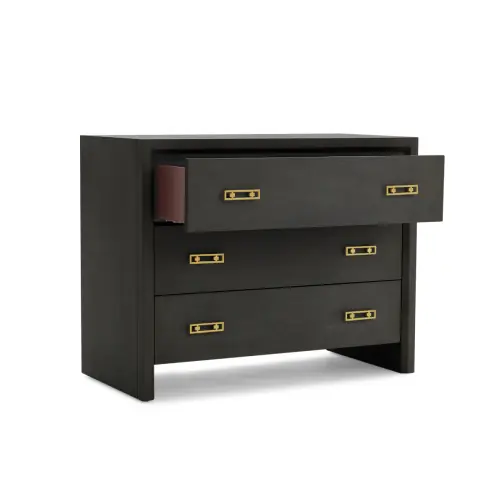 Malibu Large 3-Drawer Side Table - Carbon Oak