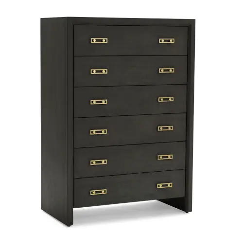 Malibu 6-Drawer Tall Dresser - Carbon Oak