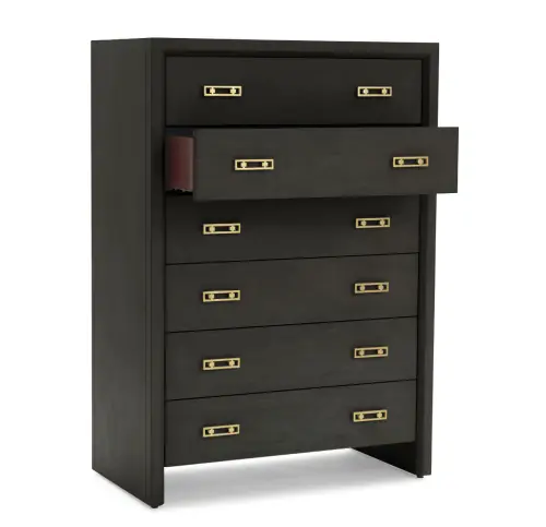 Malibu 6-Drawer Tall Dresser - Carbon Oak