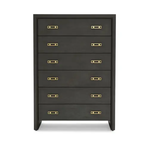 Malibu 6-Drawer Tall Dresser - Carbon Oak