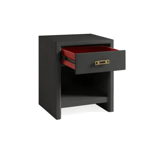Malibu 1-Drawer Nightstand - Carbon Oak