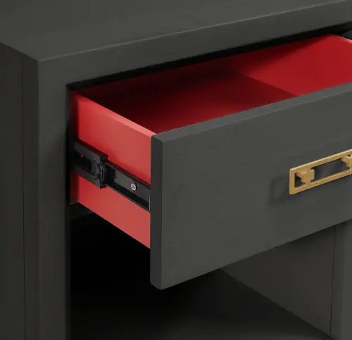 Malibu 1-Drawer Nightstand - Carbon Oak