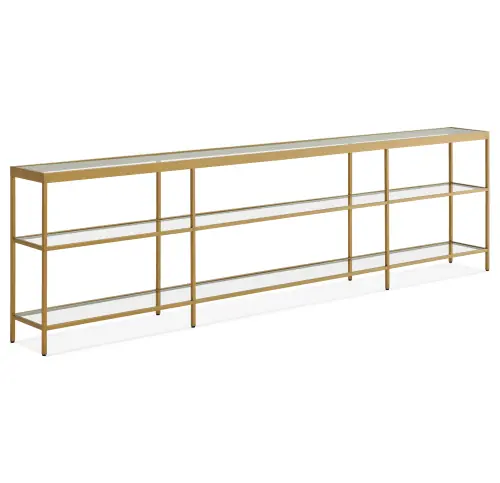 Vienna XL Low Bookcase - Brushed Brass