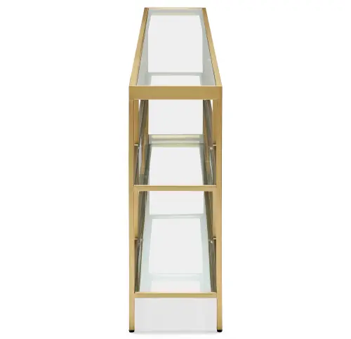 Vienna XL Low Bookcase - Brushed Brass
