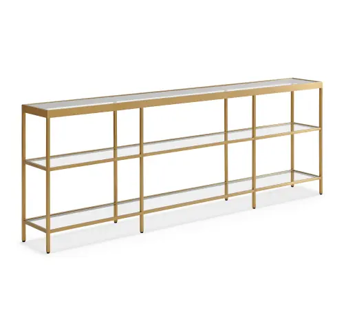 Vienna Large Low Bookcase - Brushed Brass