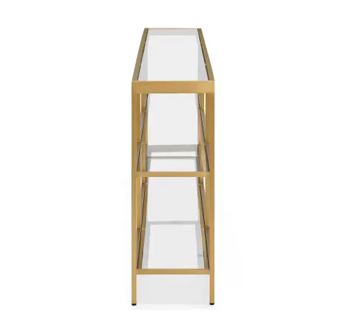 Vienna Large Low Bookcase - Brushed Brass