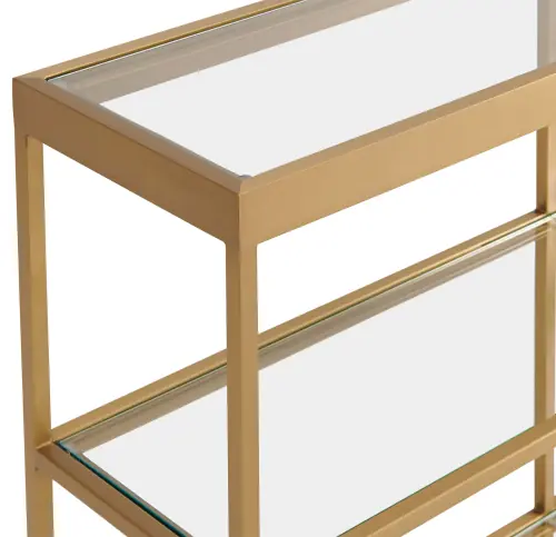 Vienna Large Low Bookcase - Brushed Brass