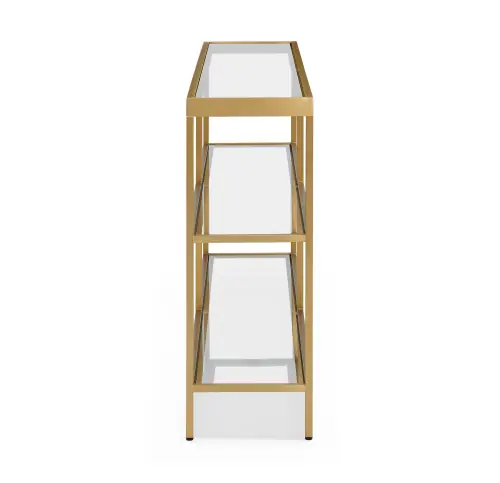 Vienna Medium Low Bookcase - Brushed Brass Base
