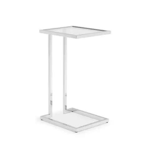 Vienna Pull-Up Table - Glass/Stainless Steel