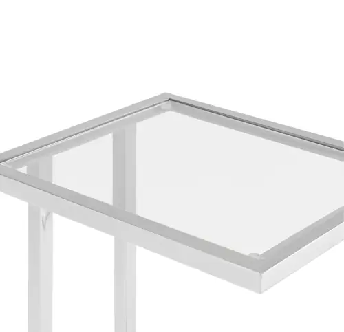 Vienna Pull-Up Table - Glass/Stainless Steel