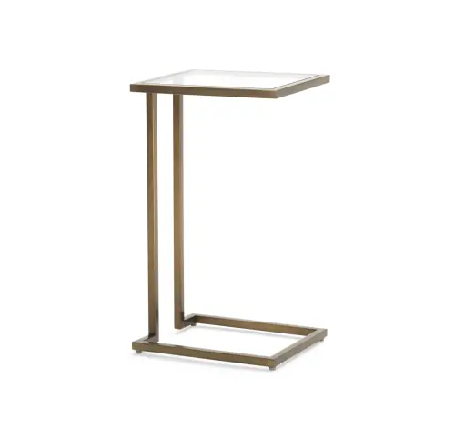 Vienna Pull-Up Table - Glass/Antique Brass