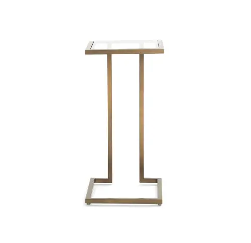 Vienna Pull-Up Table - Glass/Antique Brass