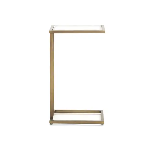 Vienna Pull-Up Table - Glass/Antique Brass