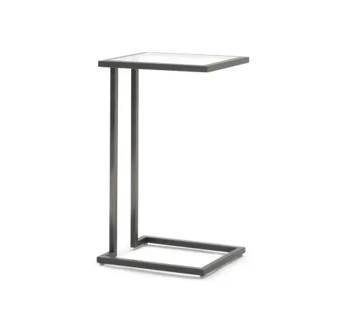 Vienna Pull-Up Table - Glass/Pewter