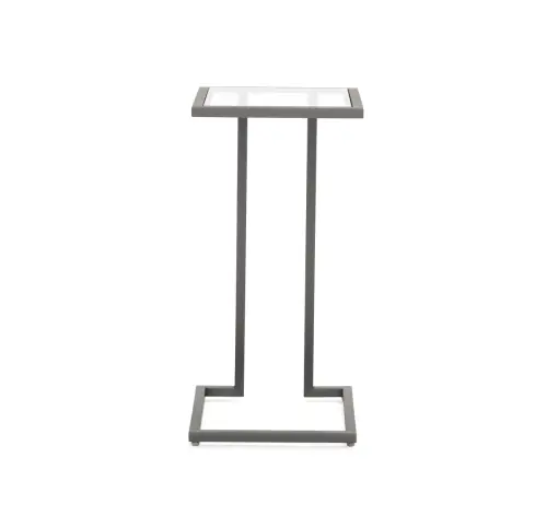 Vienna Pull-Up Table - Glass/Pewter