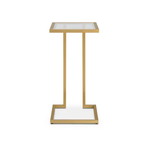 Vienna Pull-Up Table - Glass/Brushed Brass