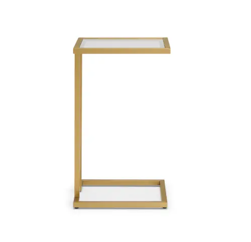 Vienna Pull-Up Table - Glass/Brushed Brass
