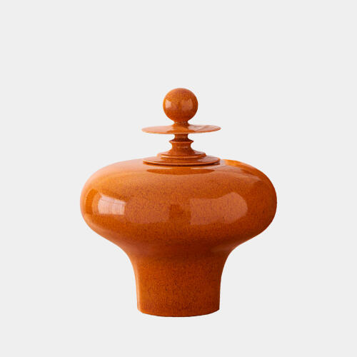 Happy Temple Jar-Orange-Squat