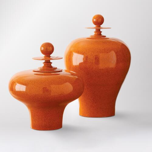 Happy Temple Jar-Orange