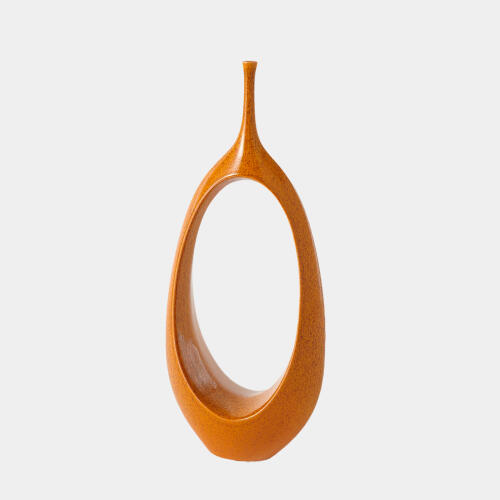 Open Oval Ring Vase-Orange
