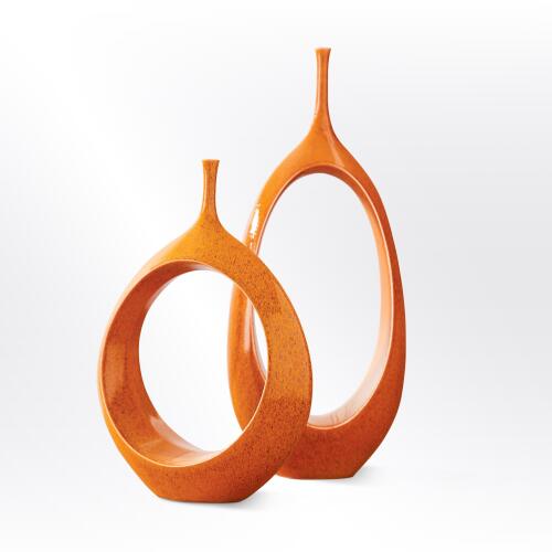 Open Ring Vase-Orange