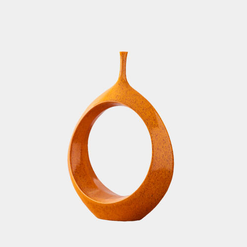 Open Oval Ring Vase-Orange