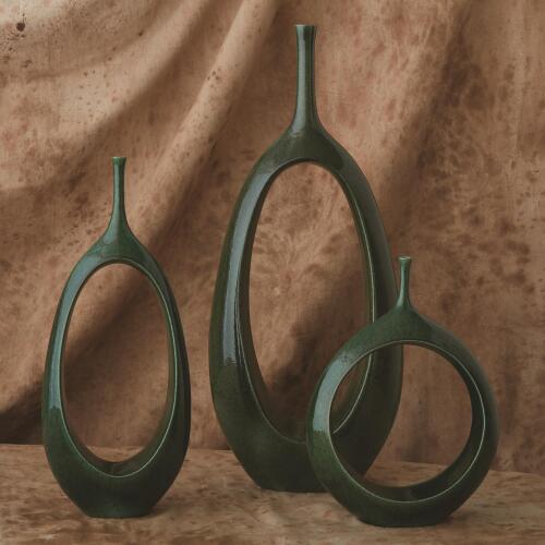 Open Ring Vase-Emerald