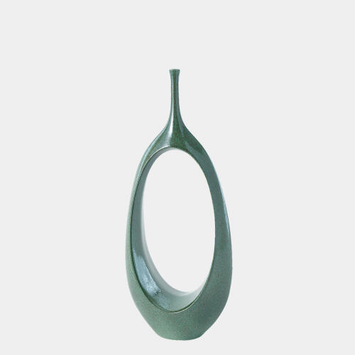 Open Oval Ring Vase-Emerald-Med