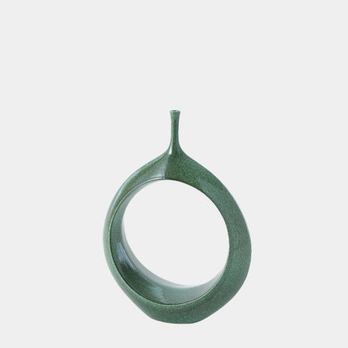 Open Ring Vase-Emerald-Sm