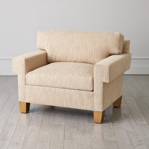 Square Arm Chair-Natural