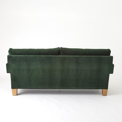 Square Arm Sofa-Green Velvet