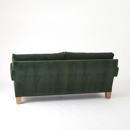 Square Arm Sofa-Green Velvet