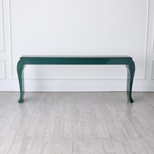 Sliced Cabriole Console-Green Lacquer