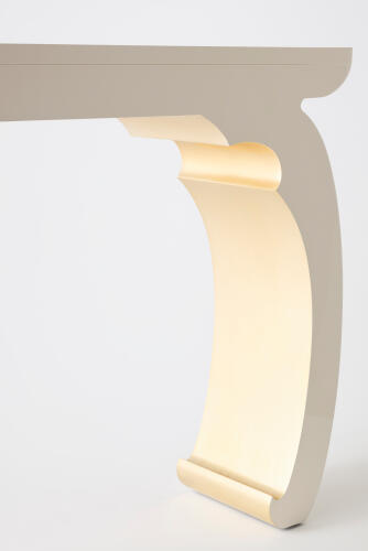 Chinoise Slice Console-Ivory/Rose Silver Leaf